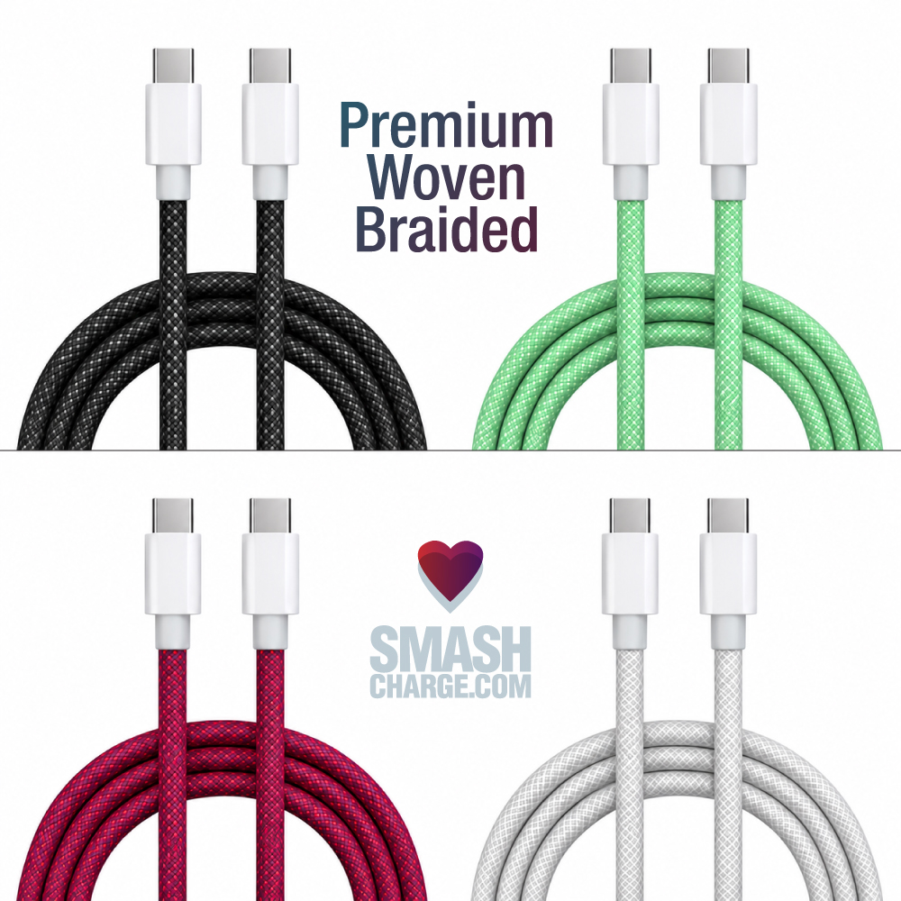 6' USB-C Fast Charging Braided Cables - 4 Colors!