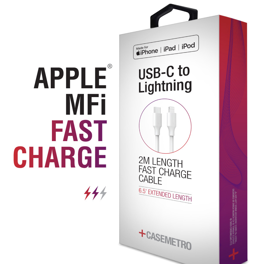 Casemetro Boxed 6' Lightning to USB-C Fast Cable