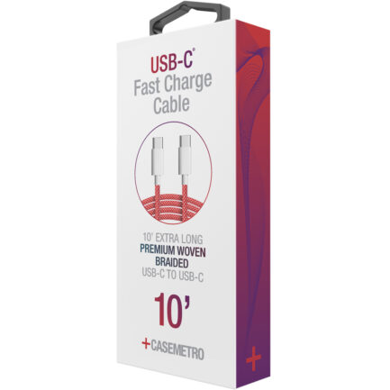 10' Boxed USB-C Fast Charging Braided Cables