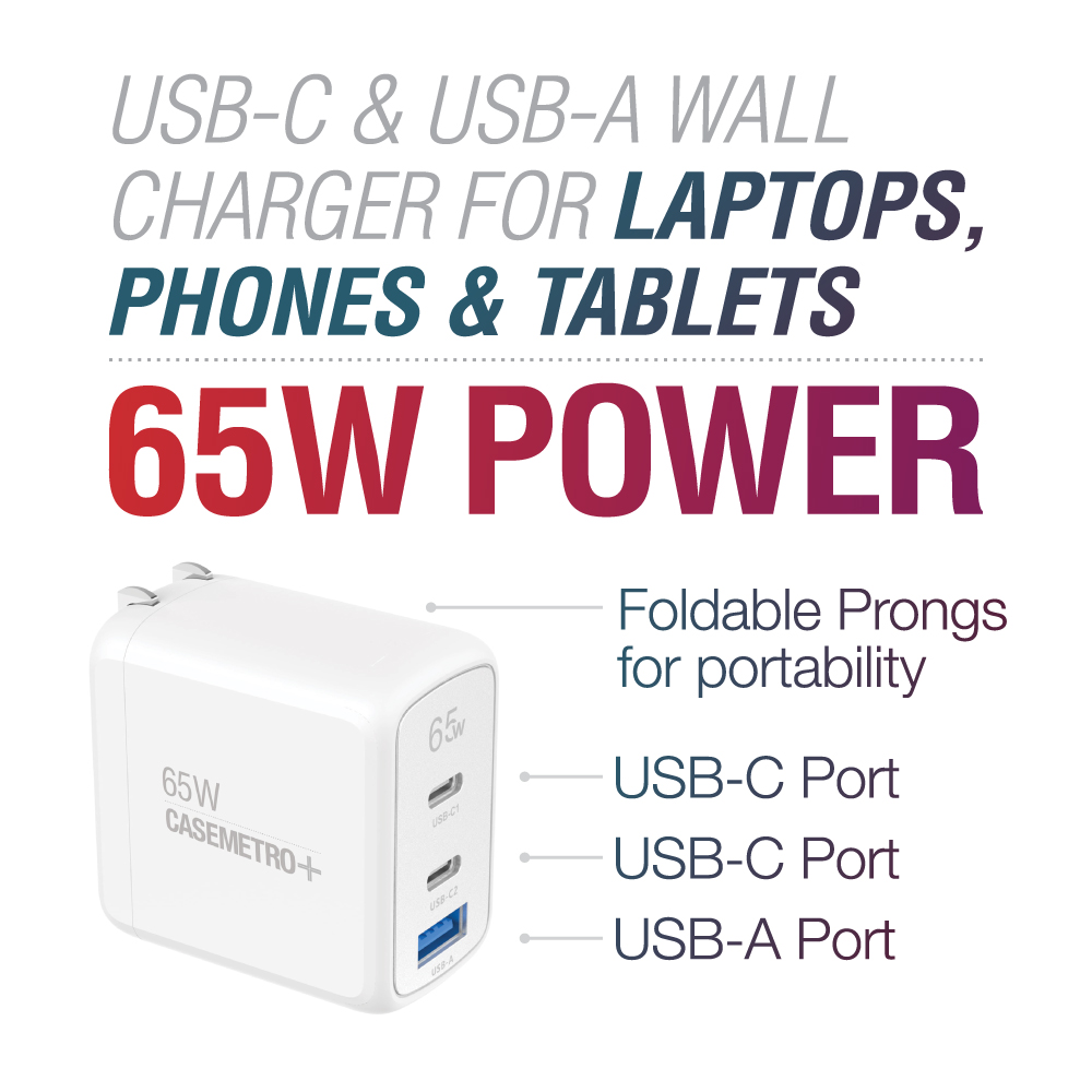 65W 3-Port Fast Wall Charger
