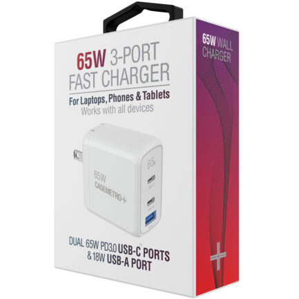 65W 3-Port Fast Wall Charger